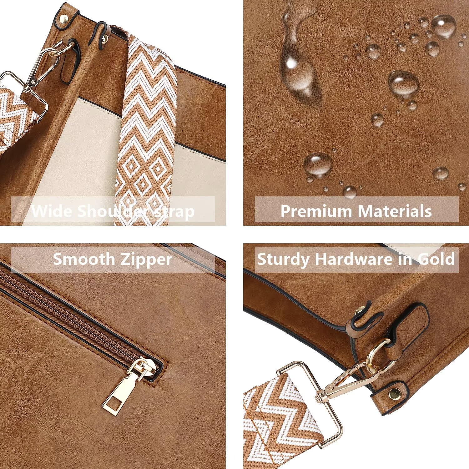 AUYOCO Chic Vegan Leather Crossbody Bag with Strap -  by Handbags Specialist Headquarter | Available at Handbags Specialist Headquarter