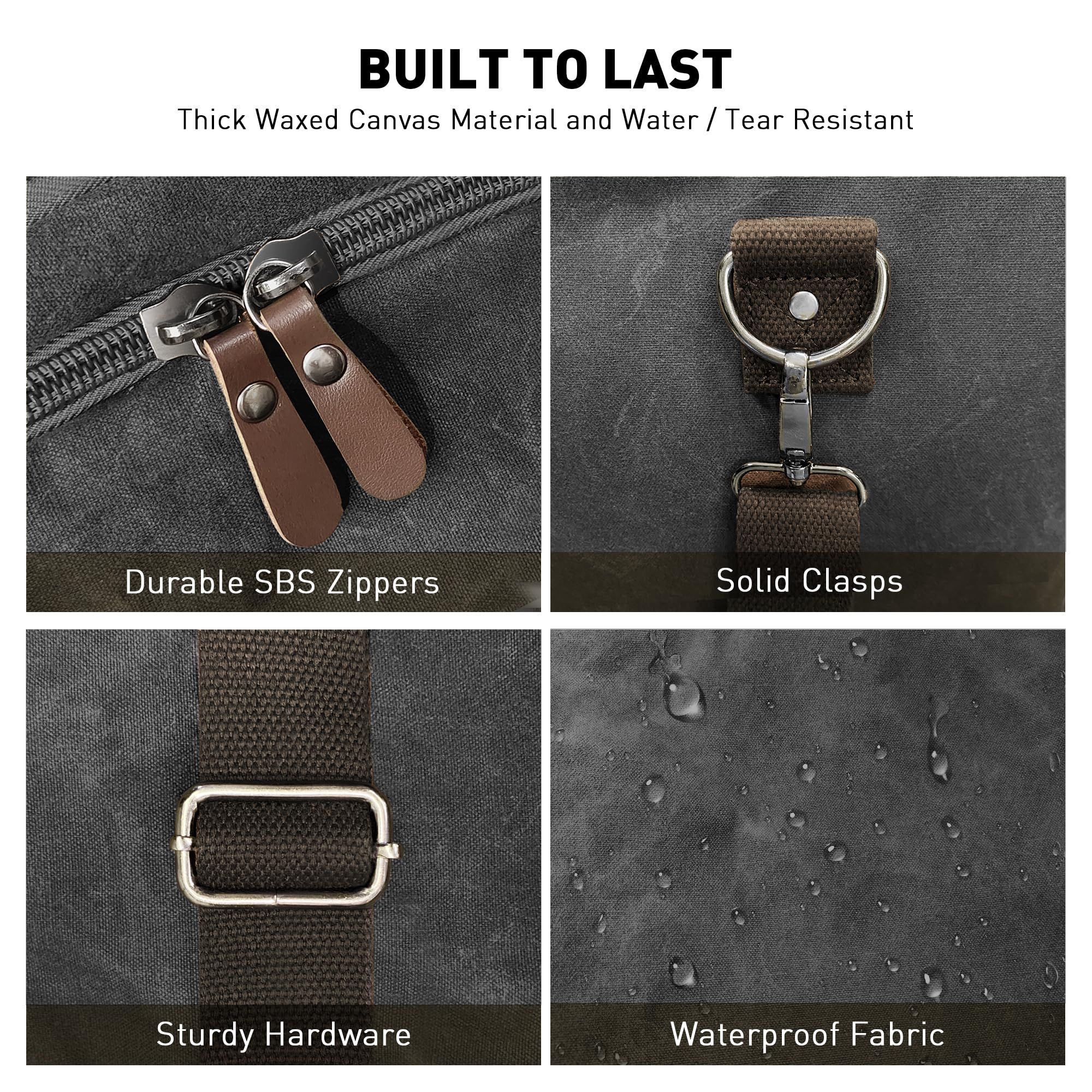 Wildroad 50L Waxed Canvas Waterproof Duffle Bag