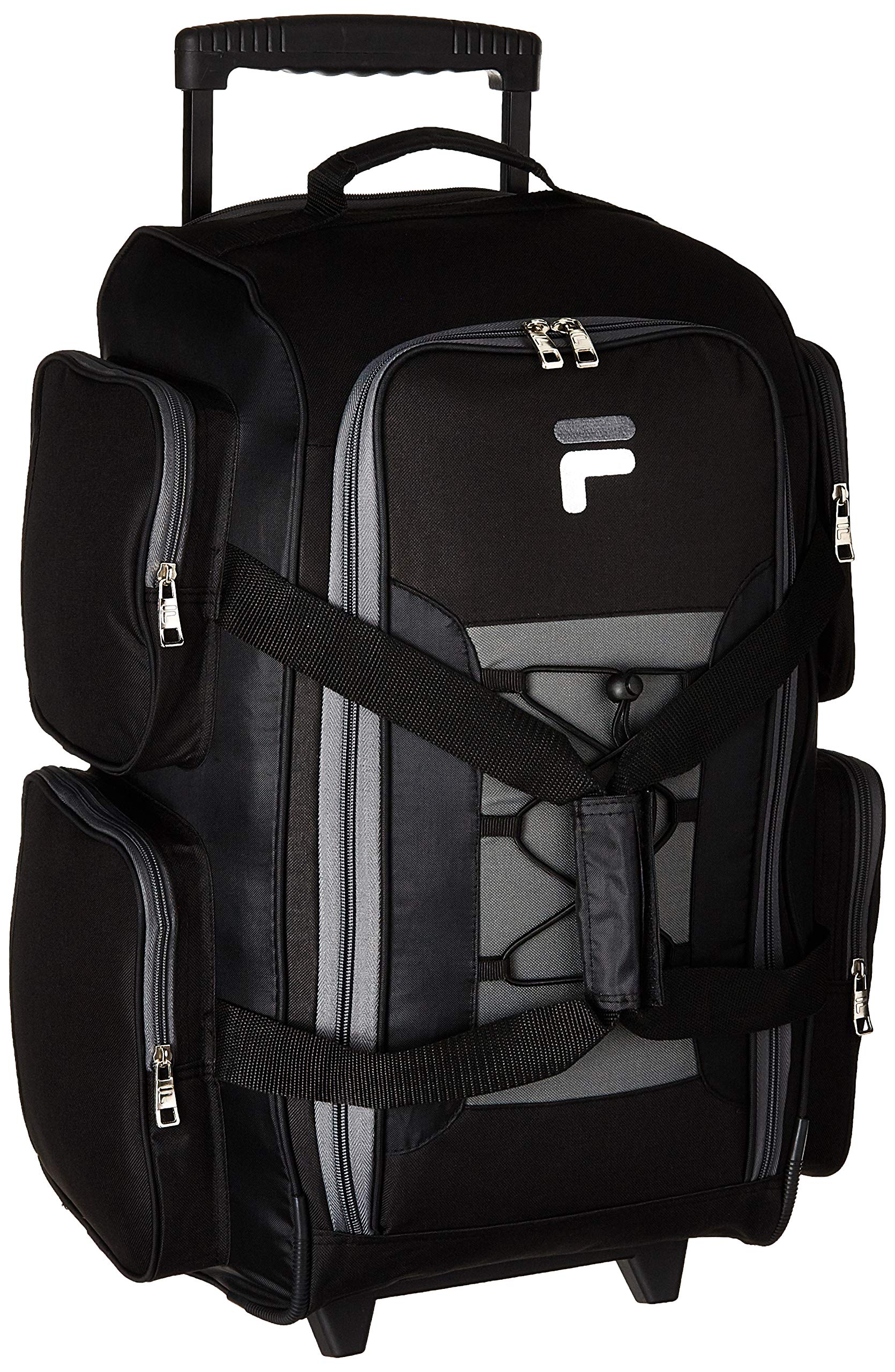 Fila 22 UltraLite Black Rolling Duffel Bag -  by Handbags Specialist Headquarter | Available at Handbags Specialist Headquarter