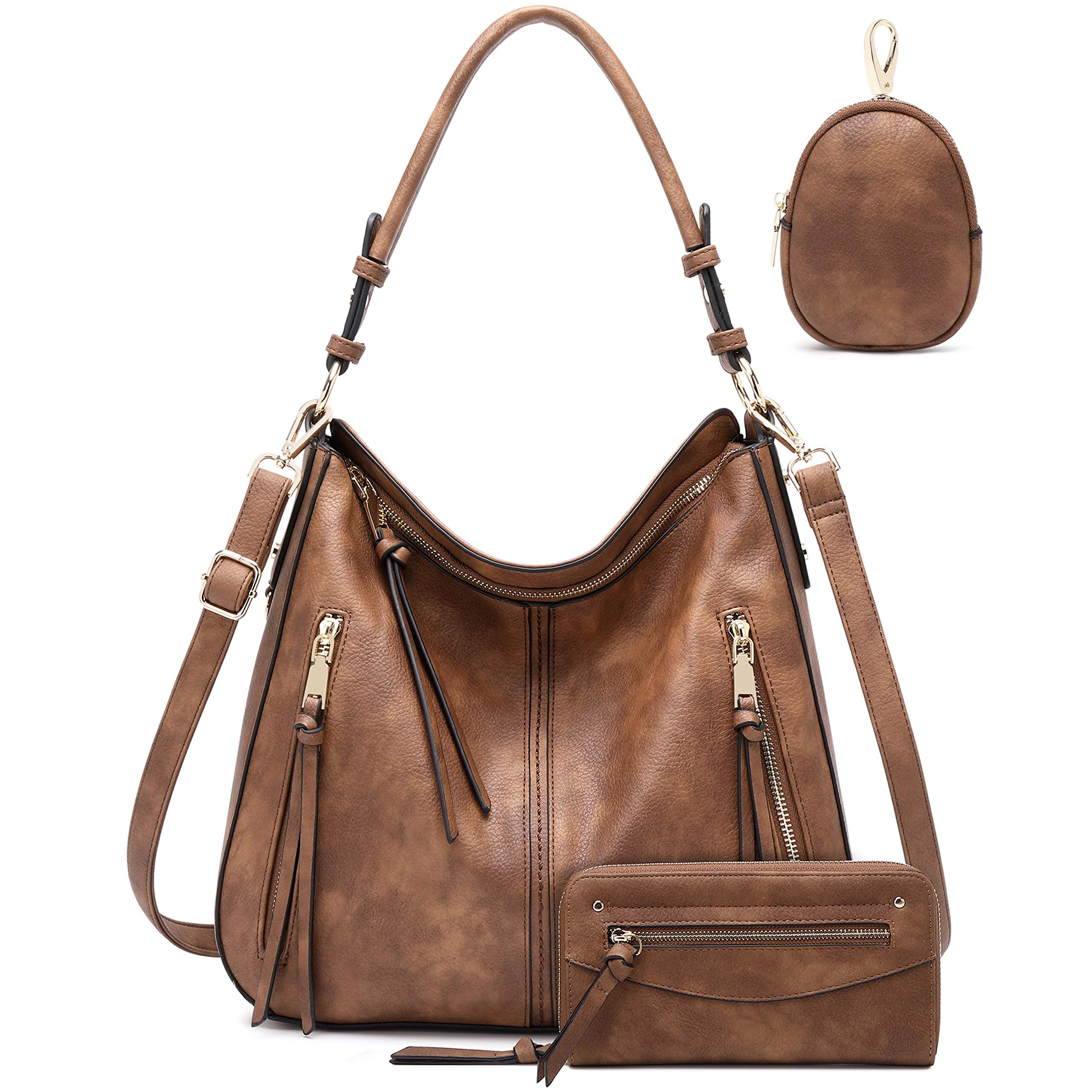 Lapsting Boho Faux Leather Hobo Shoulder Bag