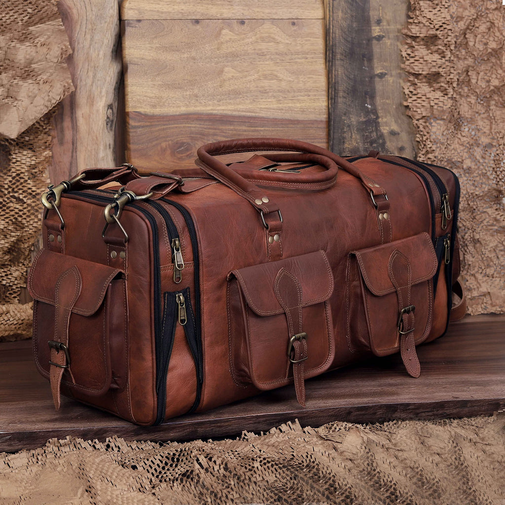 Vintage Leather 32 Handmade Travel Duffle Bag