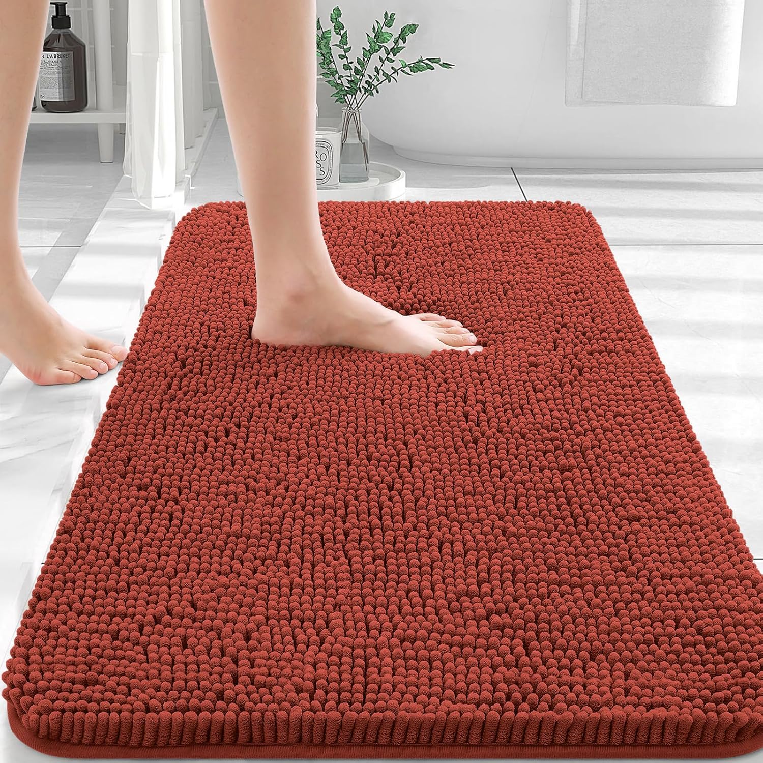 OLANLY Luxe Chenille Bath Mat - Quick Dry & Soft - Decor by Handbags Specialist Headquarter | Available at Handbags Specialist Headquarter