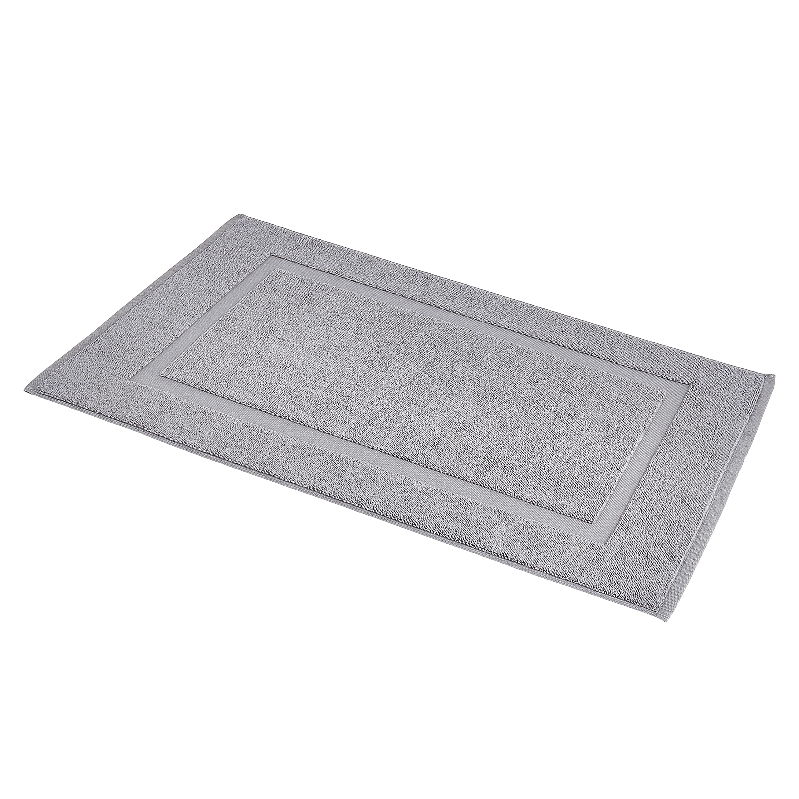 Soft Silver Banded Bath Rug Mat - Decor by Handbags Specialist Headquarter | Available at Handbags Specialist Headquarter