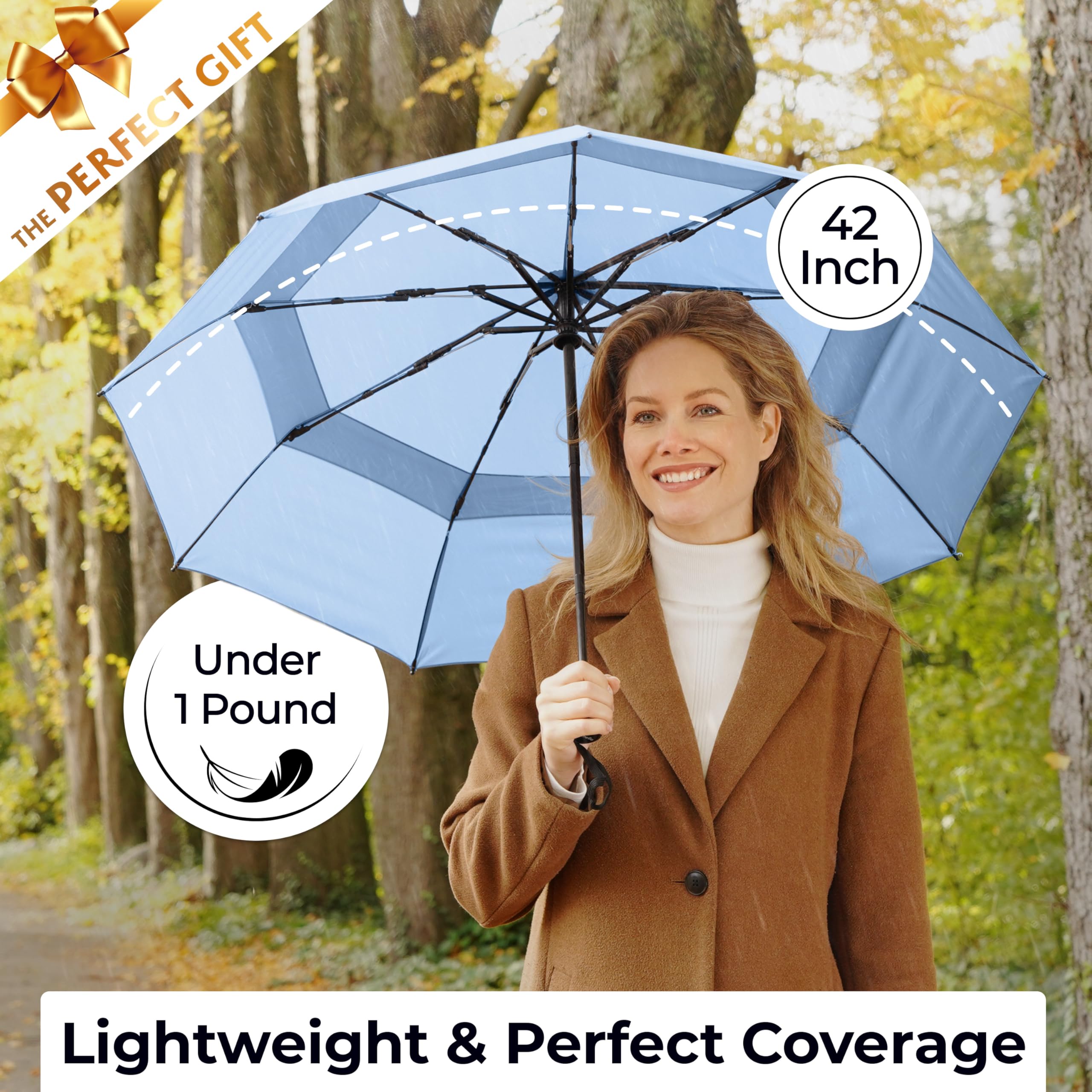 TUMELLA Elite Windproof Travel Umbrella -  by Handbags Specialist Headquarter | Available at Handbags Specialist Headquarter