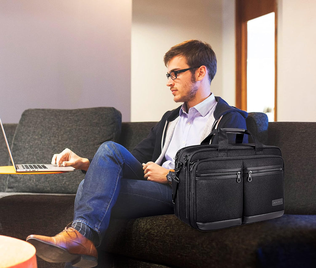 KROSER Laptop Bag up to 17.3 Expandable - Black
