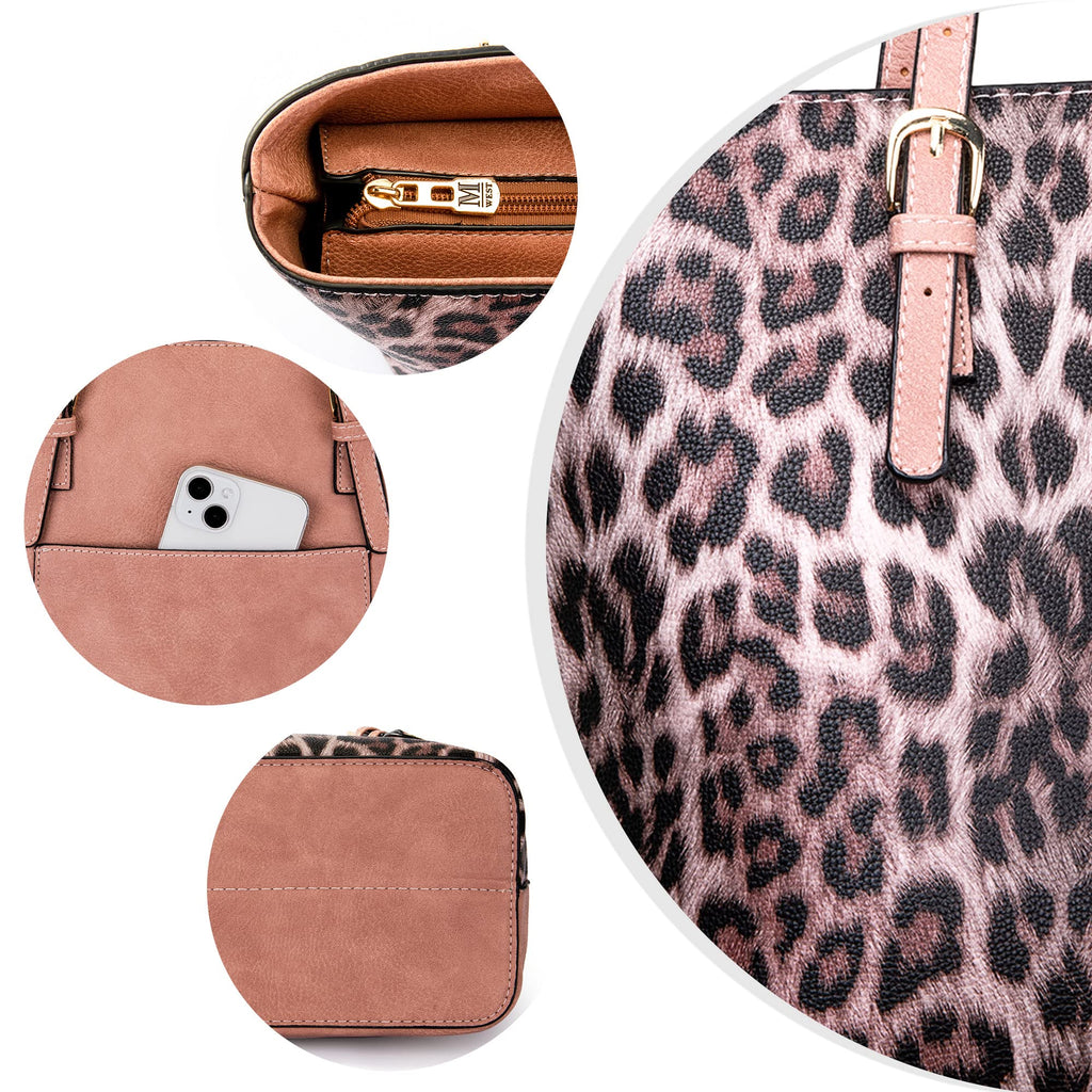 Leopard Luxe: Montana West 3pc Tote & Satchel Set