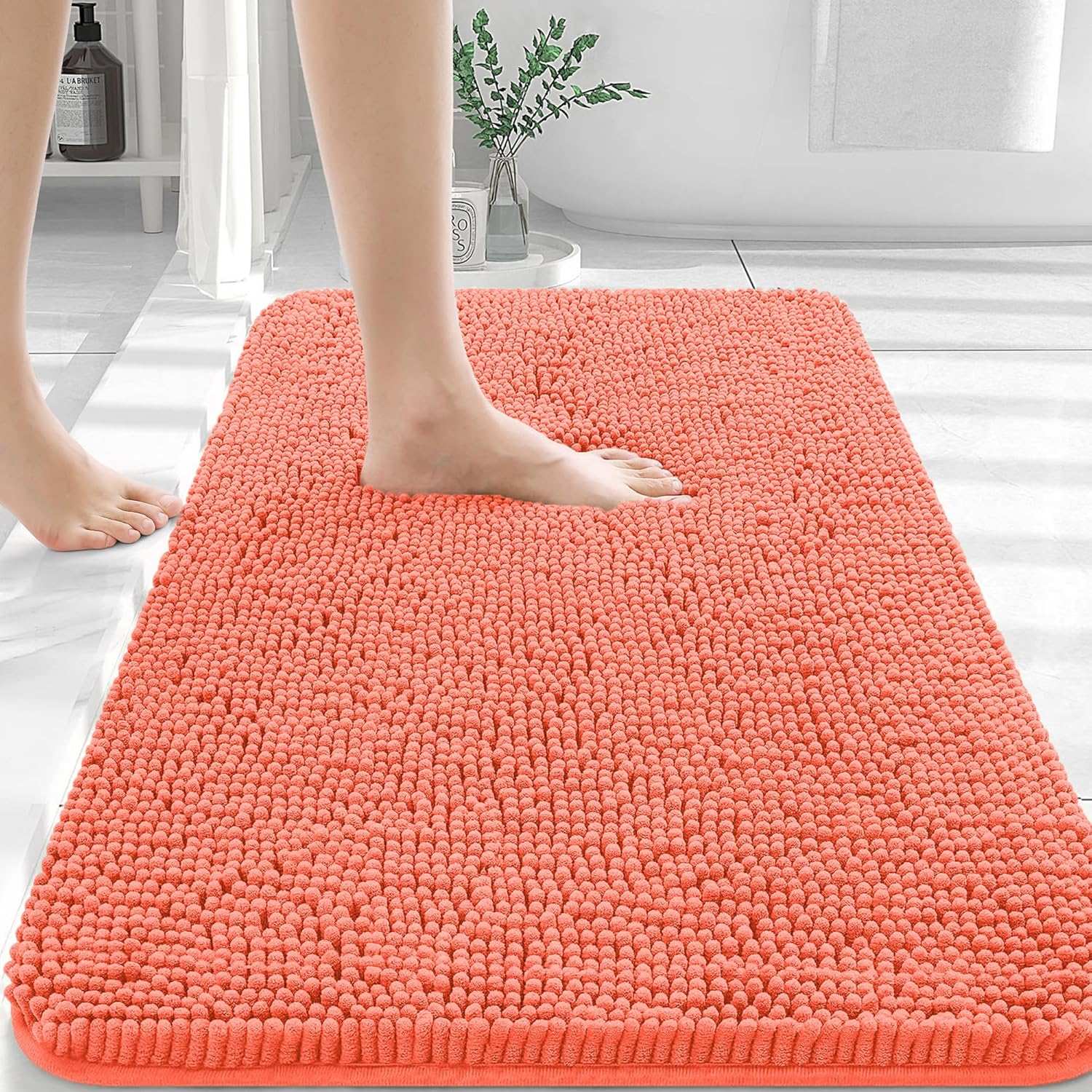 OLANLY Luxe Chenille Bath Mat - Quick Dry & Soft - Decor by Handbags Specialist Headquarter | Available at Handbags Specialist Headquarter