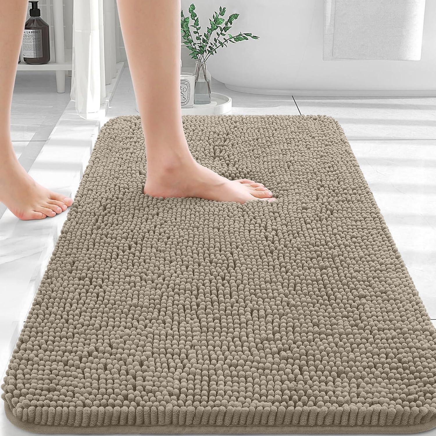 OLANLY Luxe Chenille Bath Mat - Quick Dry & Soft - Decor by Handbags Specialist Headquarter | Available at Handbags Specialist Headquarter