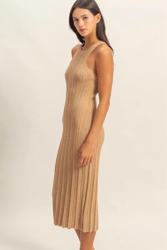 HYFVE Round Neck Bodycon Ribbed Knit Dress - Maxi Dress by Trendsi | Available at Handbags Specialist Headquarter
