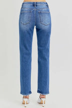 RISEN Mid Rise Ankle Tapered Jeans - Women / Jeans & Denim by Trendsi | Available at Handbags Specialist Headquarter