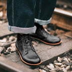 Vintage Moto Men's Leather Lace-Up Ankle Boots