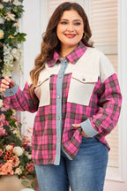 Plus Size Plaid Collared Neck Long Sleeve Shirt - Plus Size Shirts by Trendsi | Available at Handbags Specialist Headquarter