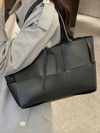 PU Leather Woven Handbag and Clutch Set - handbags by Trendsi | Available at Handbags Specialist Headquarter