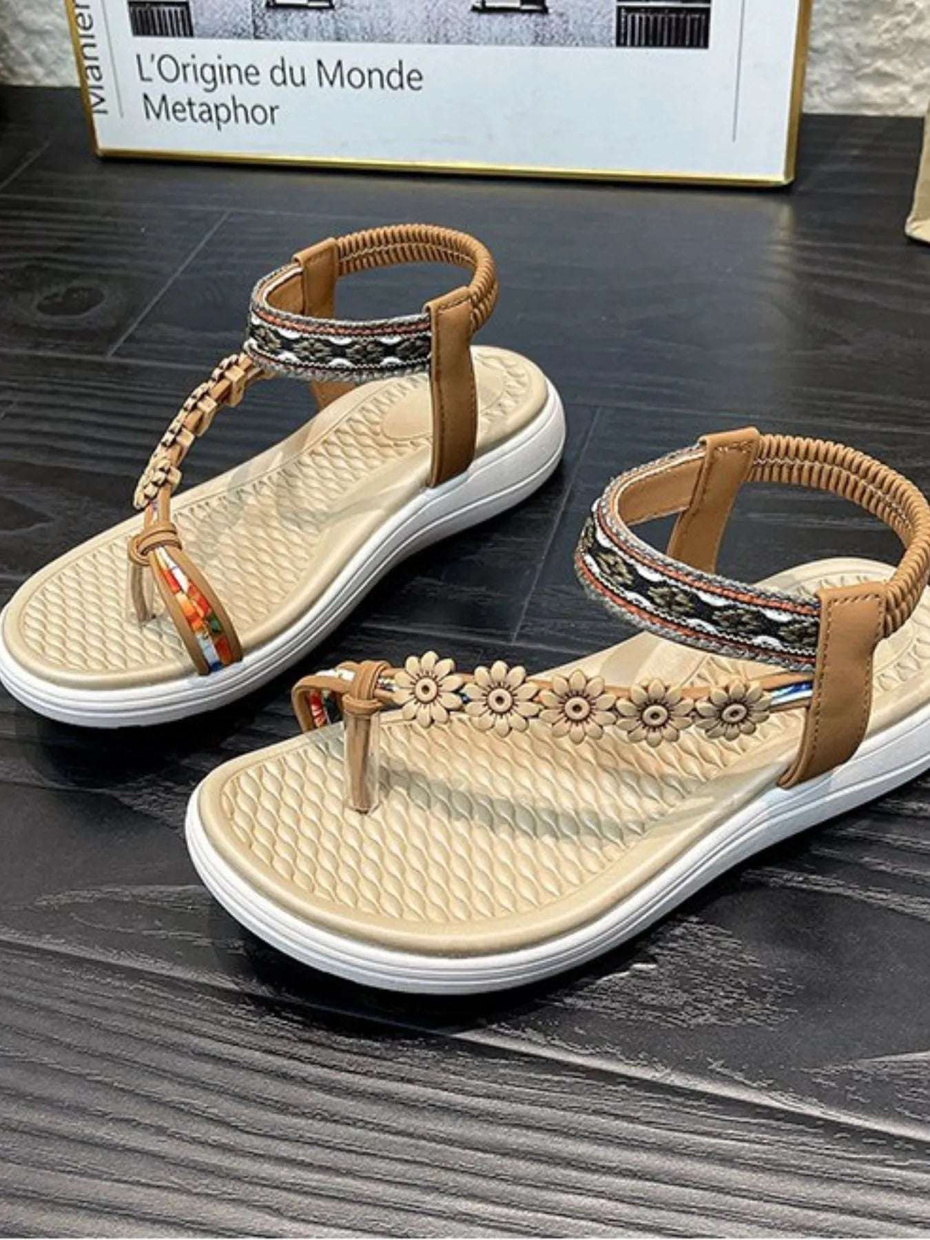 Flower Ankle Strap Sandals - Women Sandals by Trendsi | Available at Handbags Specialist Headquarter