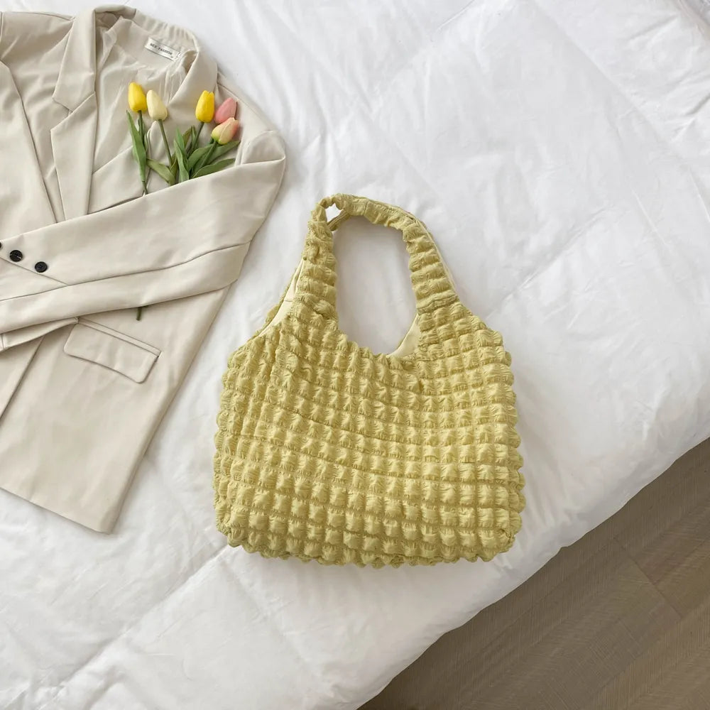 Ruched Polyester Large Handbag - Tote Bag by Trendsi | Available at Handbags Specialist Headquarter