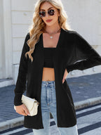 Striped Open Front Cardigan with Relaxed Fit - Tops by Trendsi | Available at Handbags Specialist Headquarter