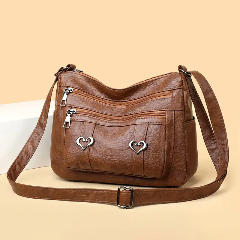 PU Leather Multi-Pockets Crossbody Bag - Crossbody Bag by Trendsi | Available at Handbags Specialist Headquarter