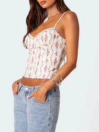 Floral Print Sweetheart Neck Cami - Tops by Trendsi | Available at Handbags Specialist Headquarter