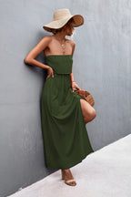 Strapless Split Maxi Dress - Maxi Dress by Trendsi | Available at Handbags Specialist Headquarter