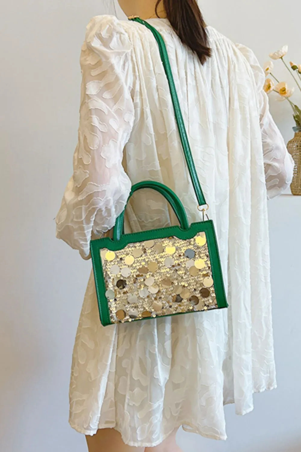 PU Leather Sequin Handbag - handbags by Trendsi | Available at Handbags Specialist Headquarter