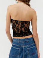 Lace Strapless Tube Top - Tops by Trendsi | Available at Handbags Specialist Headquarter
