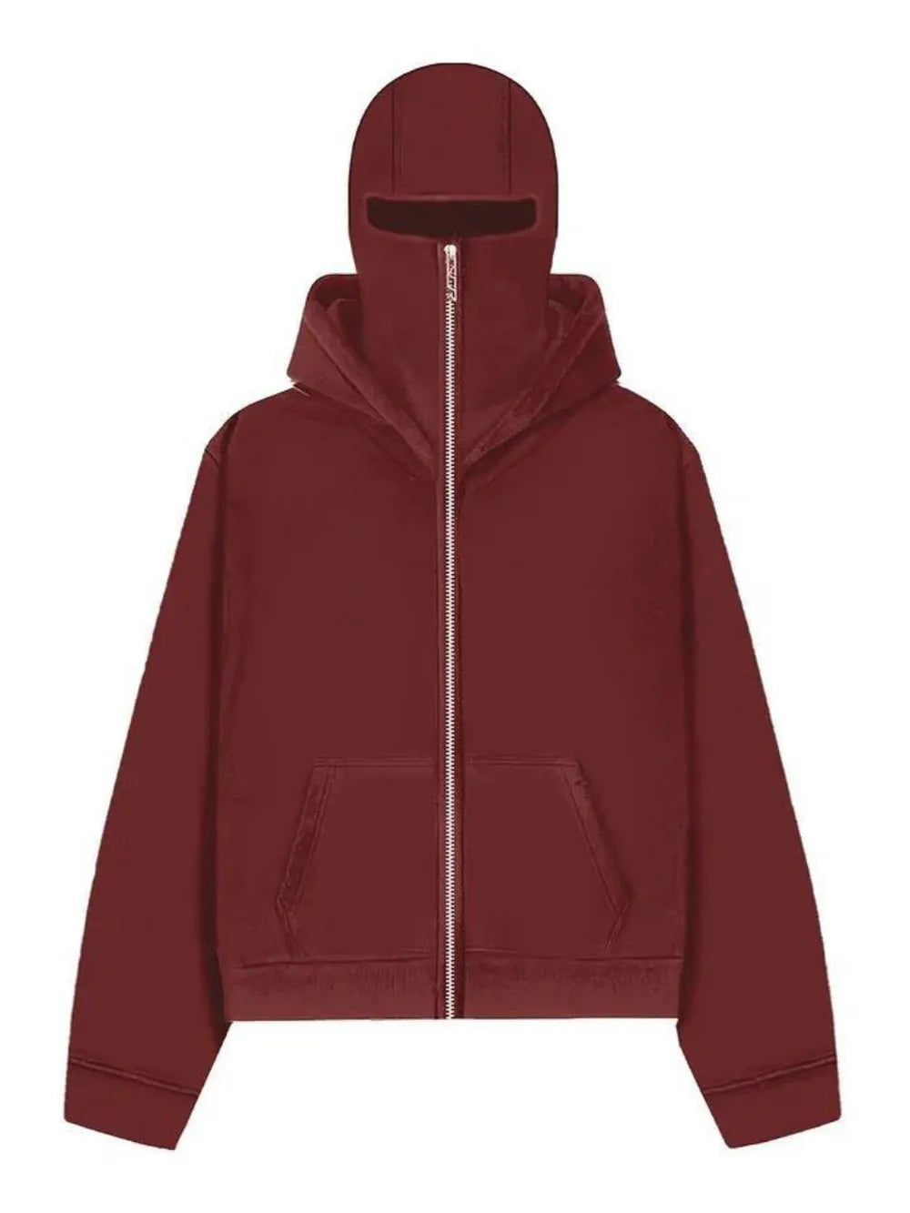 Men's Zip Up Long Sleeve Hoodie with Mask - Men's Sweatshirts by Trendsi | Available at Handbags Specialist Headquarter