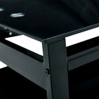 Elevate: Sleek 2-Layer Black Glass Coffee Table - decor by Trendsi | Available at Handbags Specialist Headquarter