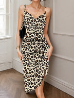 Leopard Print Bodycon Cami Dress - Maxi Dress by Trendsi | Available at Handbags Specialist Headquarter