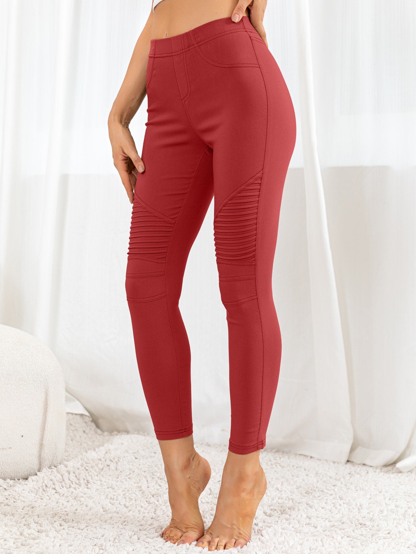 Ribbed Detail Leggings - Leggings by Trendsi | Available at Handbags Specialist Headquarter
