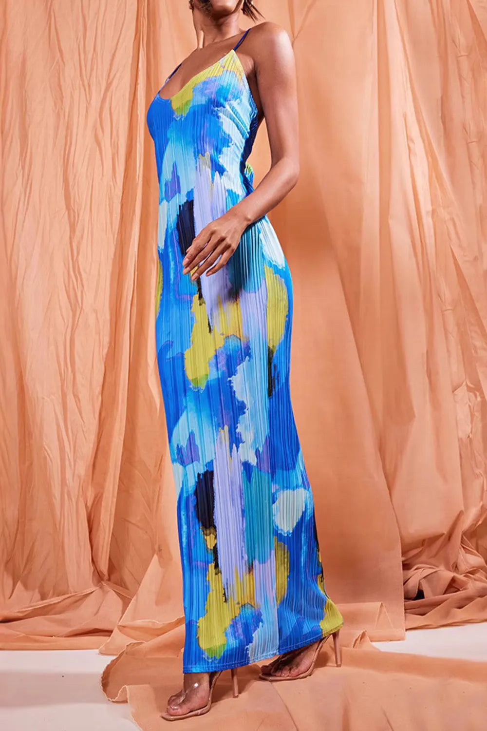 Backless Printed Maxi Cami Dress - Maxi Dress by Trendsi | Available at Handbags Specialist Headquarter
