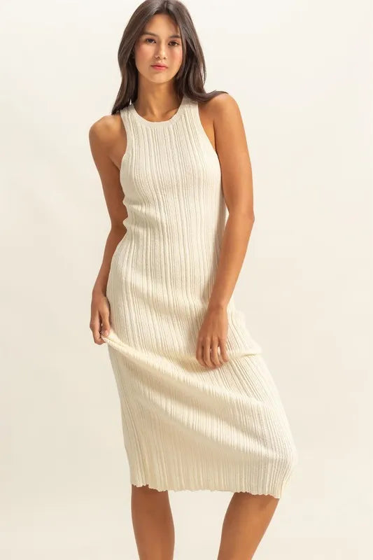 HYFVE Round Neck Bodycon Ribbed Knit Dress - Maxi Dress by Trendsi | Available at Handbags Specialist Headquarter