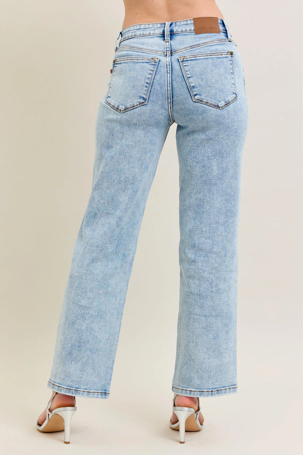 Judy Blue Full Size High Waist Stone Wash Straight Jeans Plus Size - Women / Jeans & Denim by Trendsi | Available at Handbags Specialist Headquarter