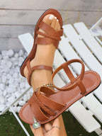 Braided Strap Flat Sandals - Women Sandals by Trendsi | Available at Handbags Specialist Headquarter