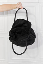 Justin Taylor Beach Date Straw Rattan Handbag in Black - handbags by Trendsi | Available at Handbags Specialist Headquarter