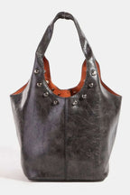Fame Weathered Faux Leather And Studs Bucket Bag - Crossbody Bag by Trendsi | Available at Handbags Specialist Headquarter