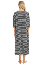 Round Neck Three-Quarter Sleeve Midi Night Dress - Sleepwear by Trendsi | Available at Handbags Specialist Headquarter