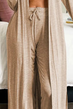 Open Front Long Sleeve Cardigan and Pants Lounge Set - Sleepwear by Trendsi | Available at Handbags Specialist Headquarter