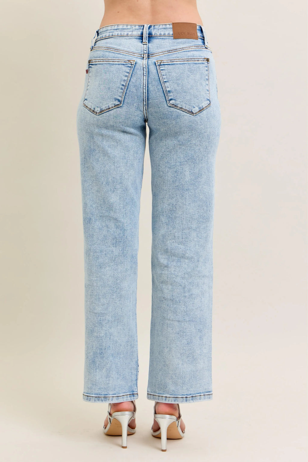 Judy Blue Full Size High Waist Stone Wash Straight Jeans Plus Size - Women / Jeans & Denim by Trendsi | Available at Handbags Specialist Headquarter