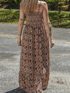 Printed Smocked Bodice Maxi Dress - Maxi Dress by Trendsi | Available at Handbags Specialist Headquarter