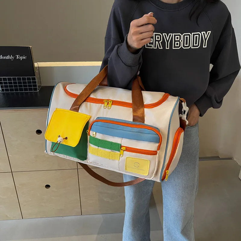 Color Block Multi-Pockets Travel Bag - travel-bag by Trendsi | Available at Handbags Specialist Headquarter