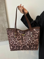 Leopard Polyester Tote Bag - Tote Bag by Trendsi | Available at Handbags Specialist Headquarter