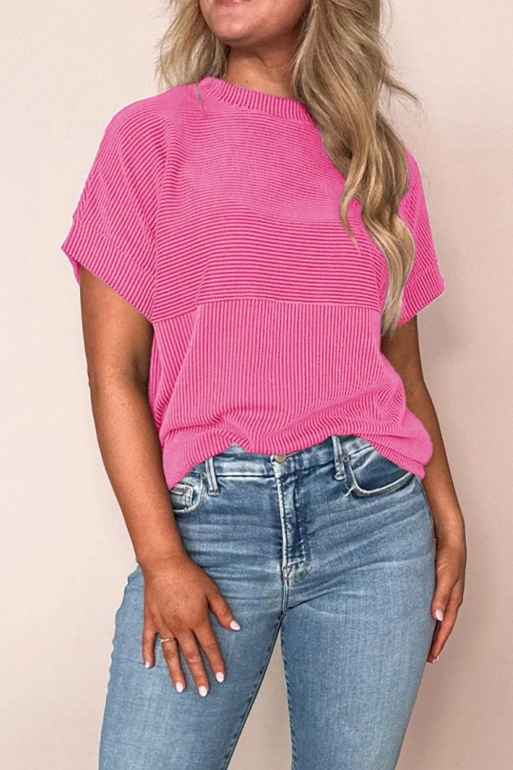 Mock Neck Short Sleeve T-Shirt - Tops by Trendsi | Available at Handbags Specialist Headquarter