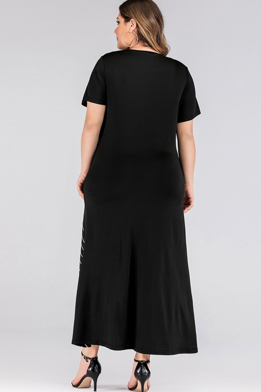 Plus Size Striped Color Block Tee Dress - Dresses by Trendsi | Available at Handbags Specialist Headquarter