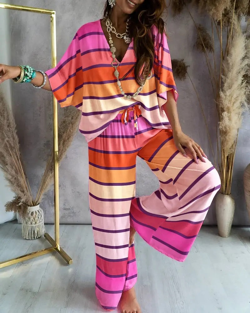 FlutterFit Women's Elegant Bat Sleeve Suit