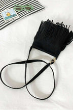 Adored PU Leather Crossbody Bag with Fringe - Crossbody Bag by Trendsi | Available at Handbags Specialist Headquarter
