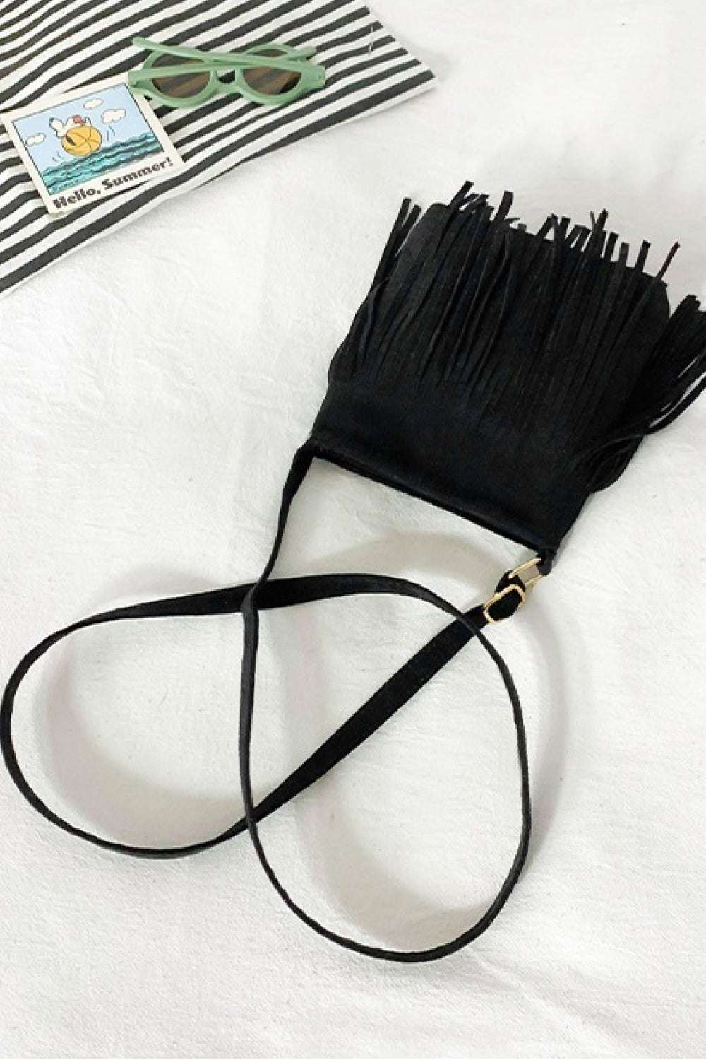 Adored PU Leather Crossbody Bag with Fringe - Crossbody Bag by Trendsi | Available at Handbags Specialist Headquarter