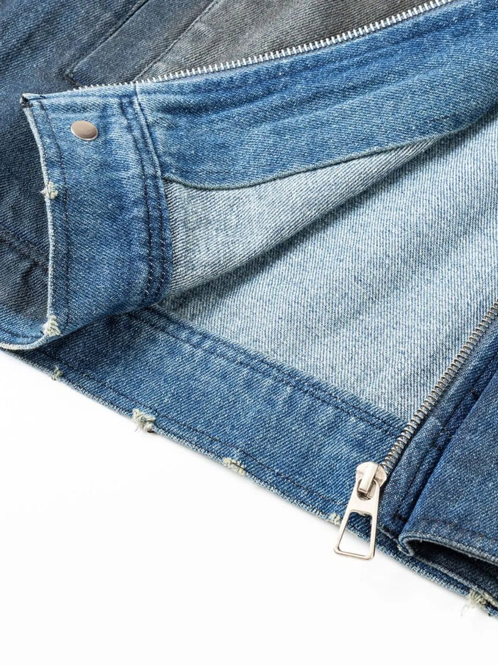 Men's Washed Denim Bomber Jacket - Men's jackets by Trendsi | Available at Handbags Specialist Headquarter