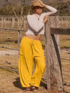 Full Size Wide Leg Pants with Pockets - Women Pants by Trendsi | Available at Handbags Specialist Headquarter