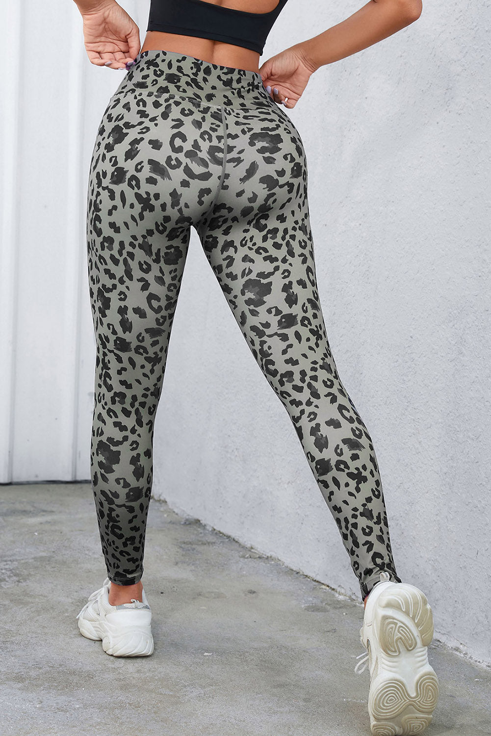 Leopard Print Wide Waistband Leggings - Leggings by Trendsi | Available at Handbags Specialist Headquarter