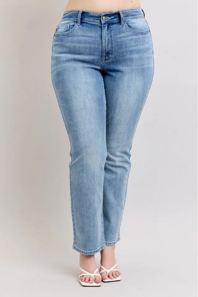 Judy Blue Plus Size High Waist Dad Jeans - Women / Jeans & Denim by Trendsi | Available at Handbags Specialist Headquarter
